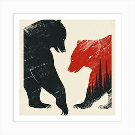 Bears In The Woods Art Print