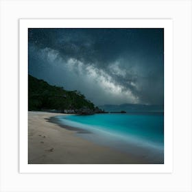 Milky Over The Beach Art Print