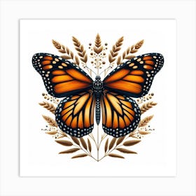 Butterfly of Danaus plexippus 1 Art Print