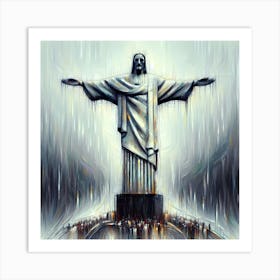 Christ The Redeemer in Brazil - Painting Art Print