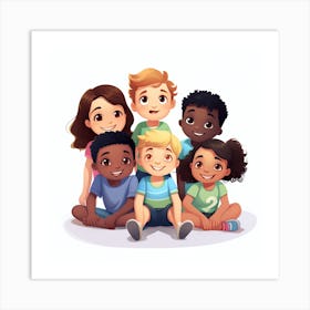 Group Of Kids 4 Art Print