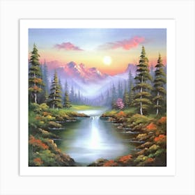 Sunset In The Mountains 1 Art Print