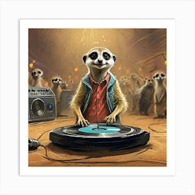 Meerkat Dj Art Print