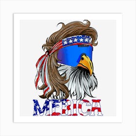 Trending Bald Eagle Mullet Merica 4th Of July Patriotic Art Print