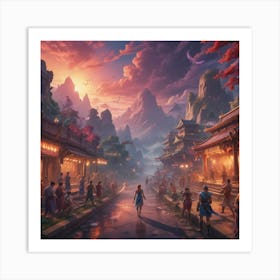 Chinese Village Art Print