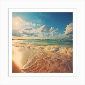 Beach And Ocean Waves Art Print