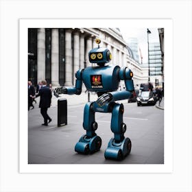 Robot On The Street 14 Art Print