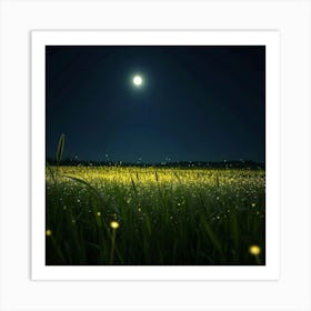 Moonlight In A Field Art Print