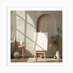 Empty Room With Easel Art Print