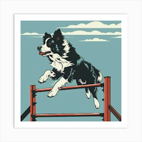 Border Collie Jumping Hurdles 1 Art Print