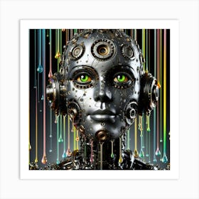 Robot Face 1 Art Print