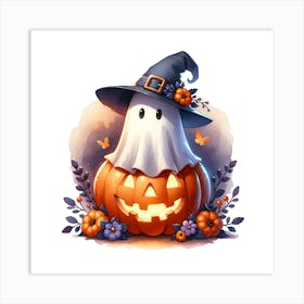 Ghostly Pumpkin Patch Art Print