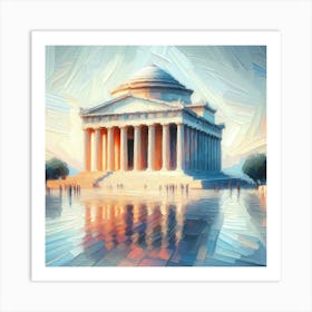 Color Brush Painting Mausoleum At Halicarnassus 2 Art Print