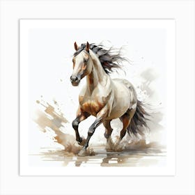 Horse Running In Water 1 Art Print