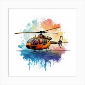 Helicopter Painting Art Print