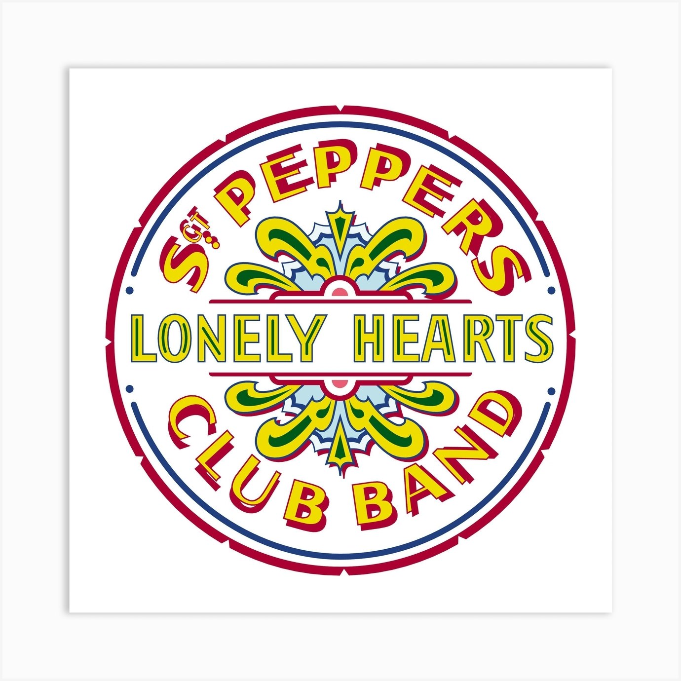 Sgt Pepper's Lonely Hearts Club Band Drum Logo, The Beatles Collection Art  Print by The Beatles Art Prints Collection - Fy