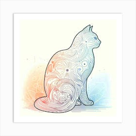 Feline Cat Creative Artwork Illustration 157 Art Print