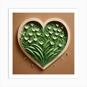 Heart Paper Art Art Print