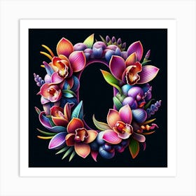 Floral Letter O Art Print