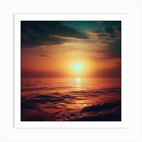 Sunset Over The Ocean Art Print