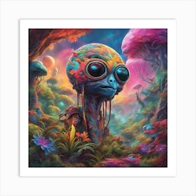 Imagination, Trippy, Synesthesia, Ultraneonenergypunk, Unique Alien Creatures With Faces That Looks (16) Art Print