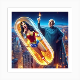 Wonder Woman meets Dr Evil Art Print