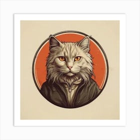 Cat In A Jacket Art Print