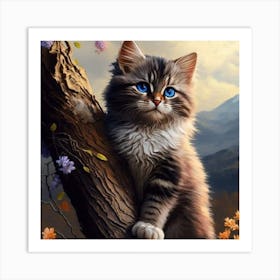 Blue Eyes Kitten Art Print