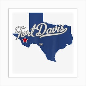 Fort Davis Texas Tx Map Art Print