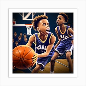 Basketball Player Dribbling 2 Art Print