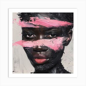 'Black Girl With Pink Paint' 1 Affiche