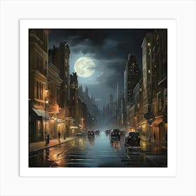 City At Night Art Print 0 Art Print