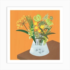 Flowers For Pisces Square Art Print