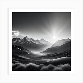 Black And White Landscape 4 Art Print