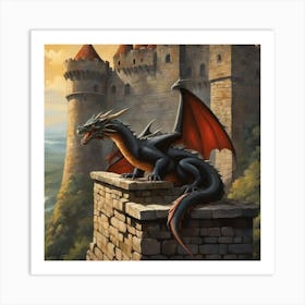 Dragon On The Wall Art Print