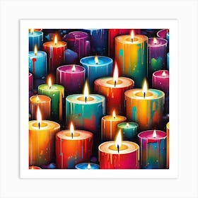 Colorful Candles Art Print