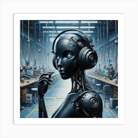 Robot Girl Art Print