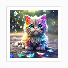 Rainbow Kitten 5 Art Print