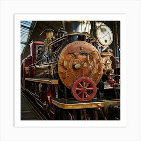 Firefly Steampunk, Train, Victoria, Station, London, Closeup, Industrial, Vintage, Gears, Brass, Mec (2) Art Print