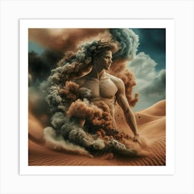 Digital Of A Man In The Desert Art Print