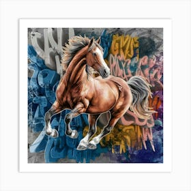 Horse - Graffiti Wall Art Art Print