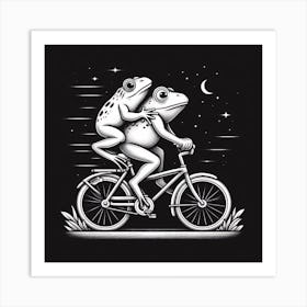 Frogs On A Bicycle 1 Art Print