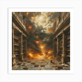 Library In Flames, Impressionism and Realism Art Print