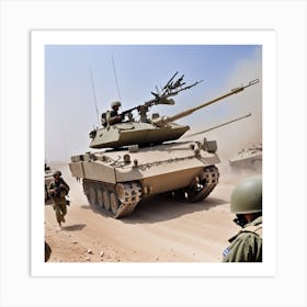 Israeli Tanks In The Desert 14 Art Print