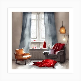 Christmas In The Living Room 1 Art Print