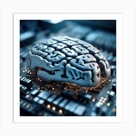 Brain On A Circuit Board 58 Art Print