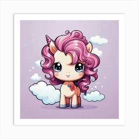 Unicorn With Rainbow Mane 40 Art Print