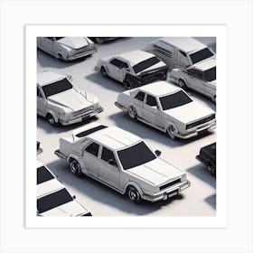 Paper Cars Art Print