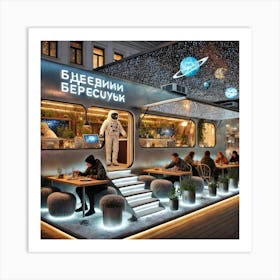 A Mobile Russian Restaurant Named Звездный Переку Art Print