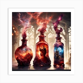 Maleficent Bottles Art Print